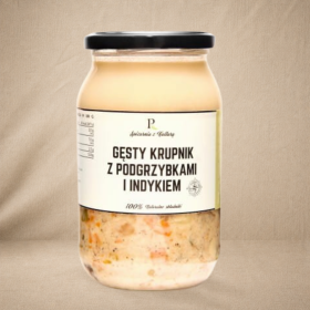 Gęsty krupnik z podgrzybkami i indykiem 900ml