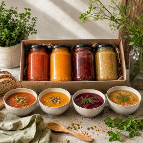 Zestaw 4 zup dla wegetarian - na cały tydzień