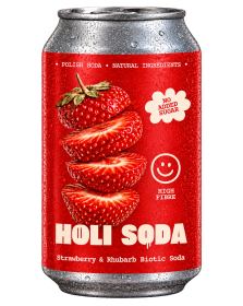 Holi Soda truskawka z rabarbarem - napój prebiotyczny (330 ml)