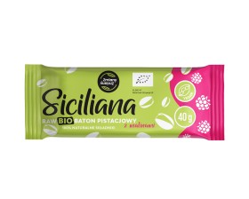 Baton Siciliana BIO pistacjowy z malinami 40 g